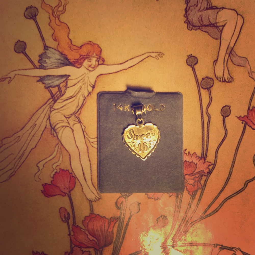 NWT 14K Gold Sweet 16 Heart Pendant Charm